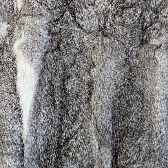 Vintage 80s Fur Suede Coat Vest Convertible Gray Rabbit Outerwear Jacket France - Picture 8 of 11